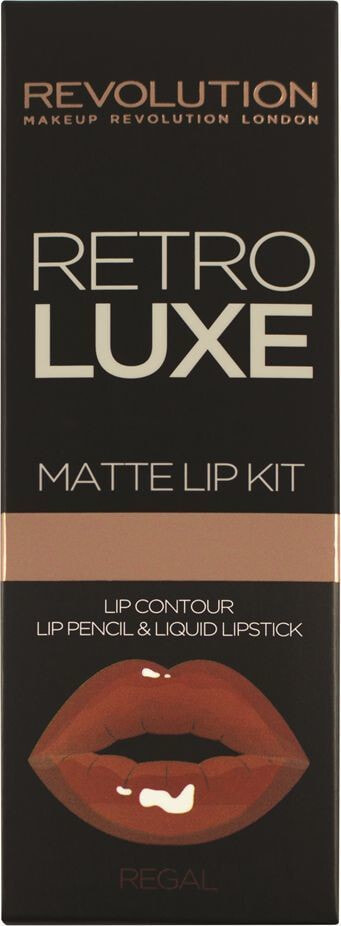 Makeup Revolution Retro Luxe Kit Matte Regal Набор: жидкий матовый блеск и контур для губ