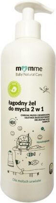 MomMe Baby Natural Care Gentle Cleansing Gel Гипоаллергенный, натуральный гель 2 в 1 для мытья тела и волос для детей и младенцев 500 мл