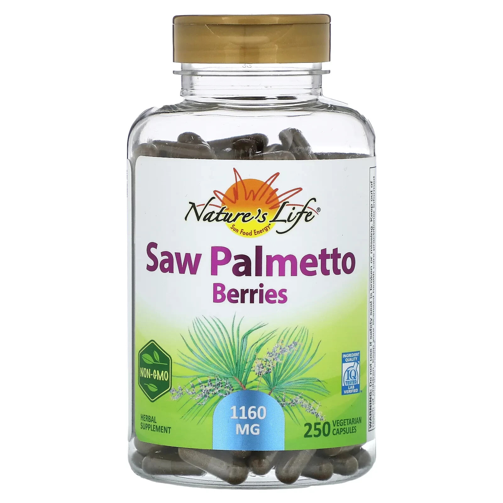 Saw Palmetto Berries, 580 mg, 250 Vegetarian Capsules