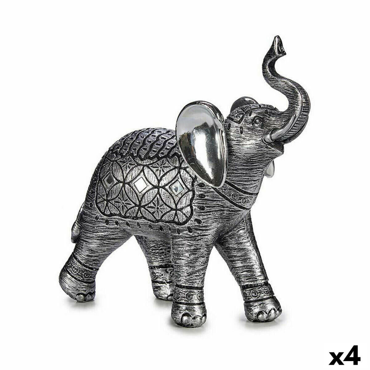 Декоративная фигура Слон Серебристый 27,5 x 27 x 11 cm (4 штук)