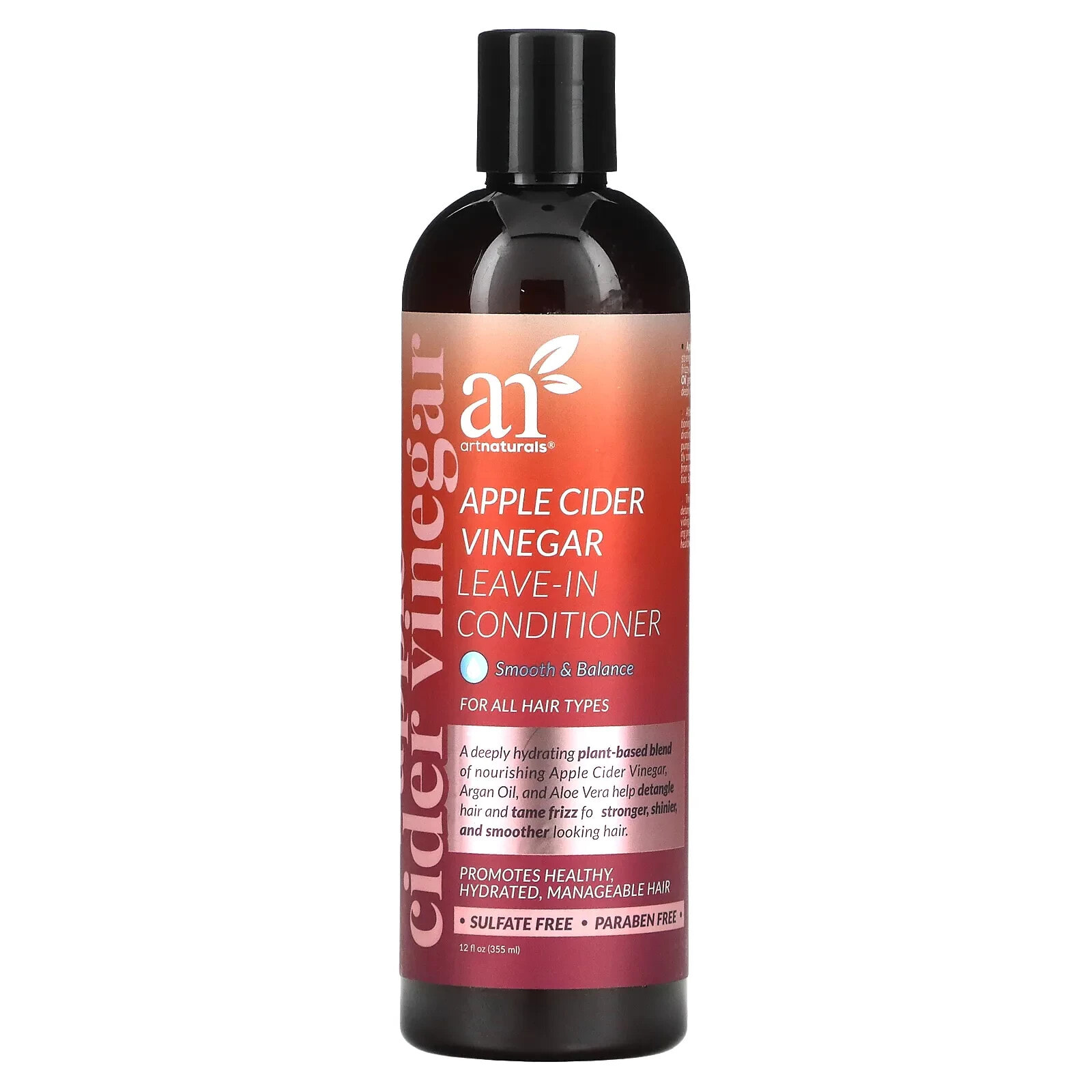 ArtNaturals Apple Cider Vinegar Leave-In Conditioner Несмываемый укрепляющий и придающий блеск кондиционер с яблочным уксусом 355 мл