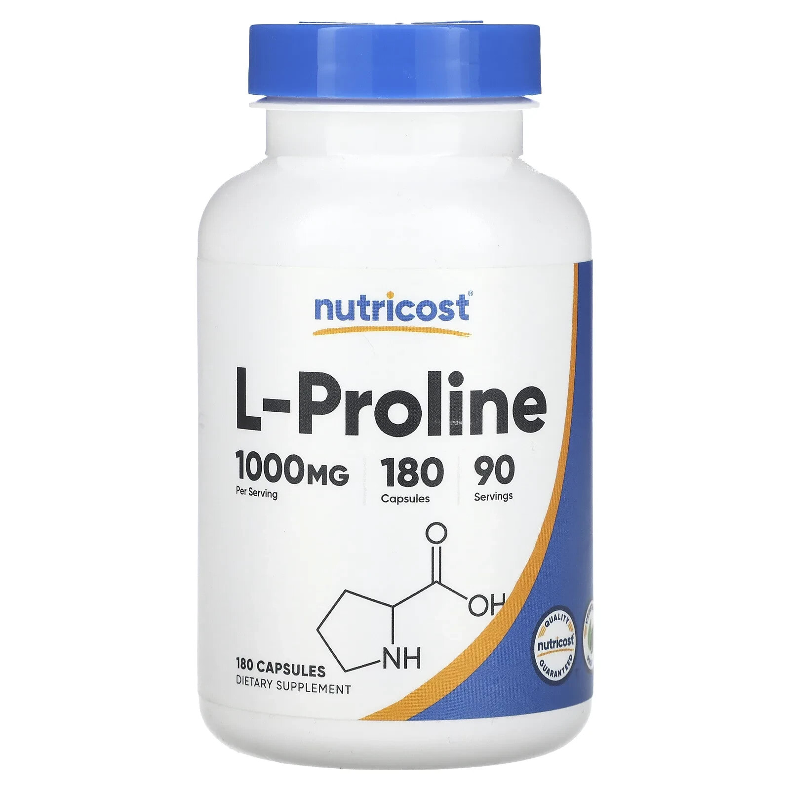 Nutricost, L-Proline, 500 mg, 180 Capsules
