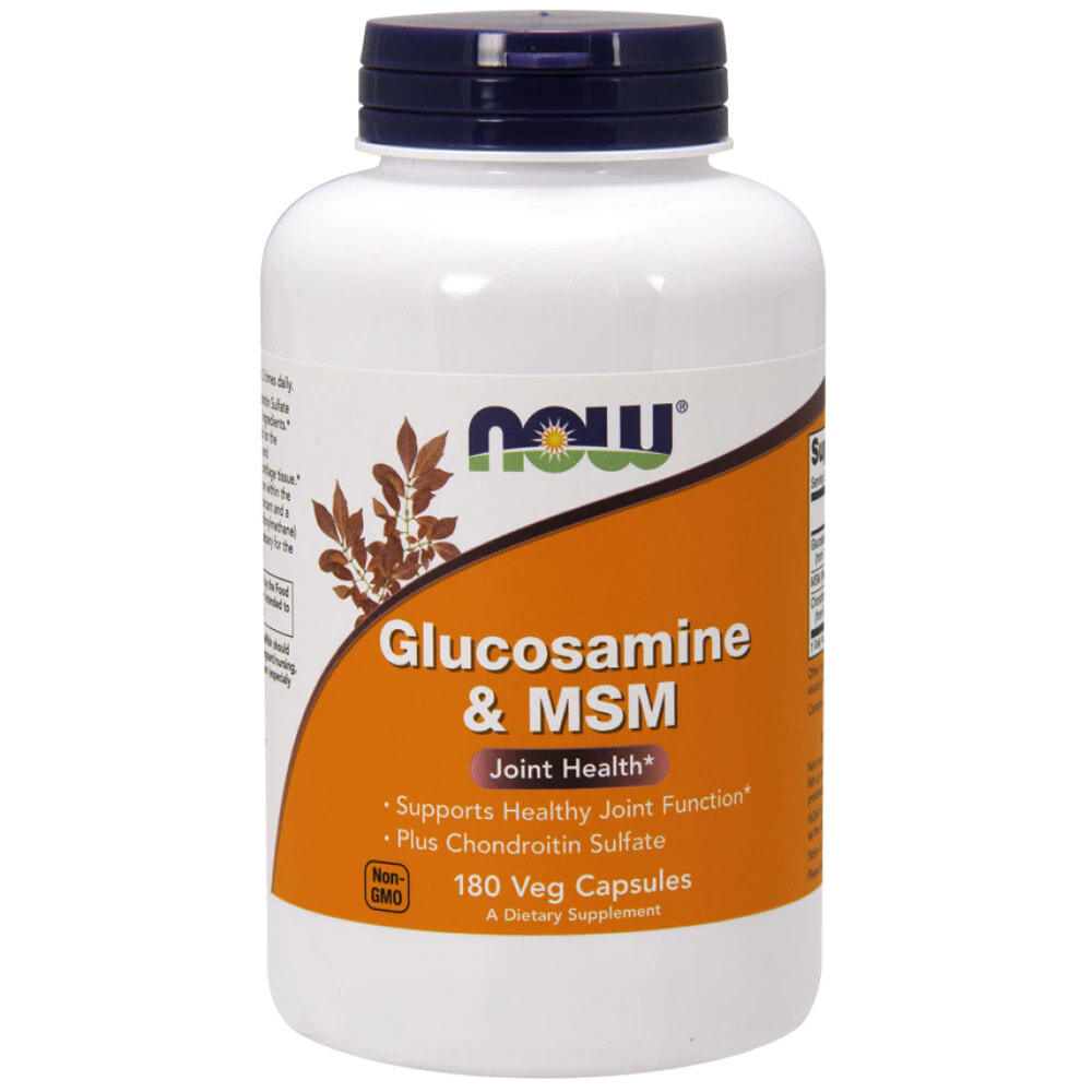 Глюкозамин, Хондроитин, МСМ NOW Glucosamine & MSM -- 180 Veg Capsules