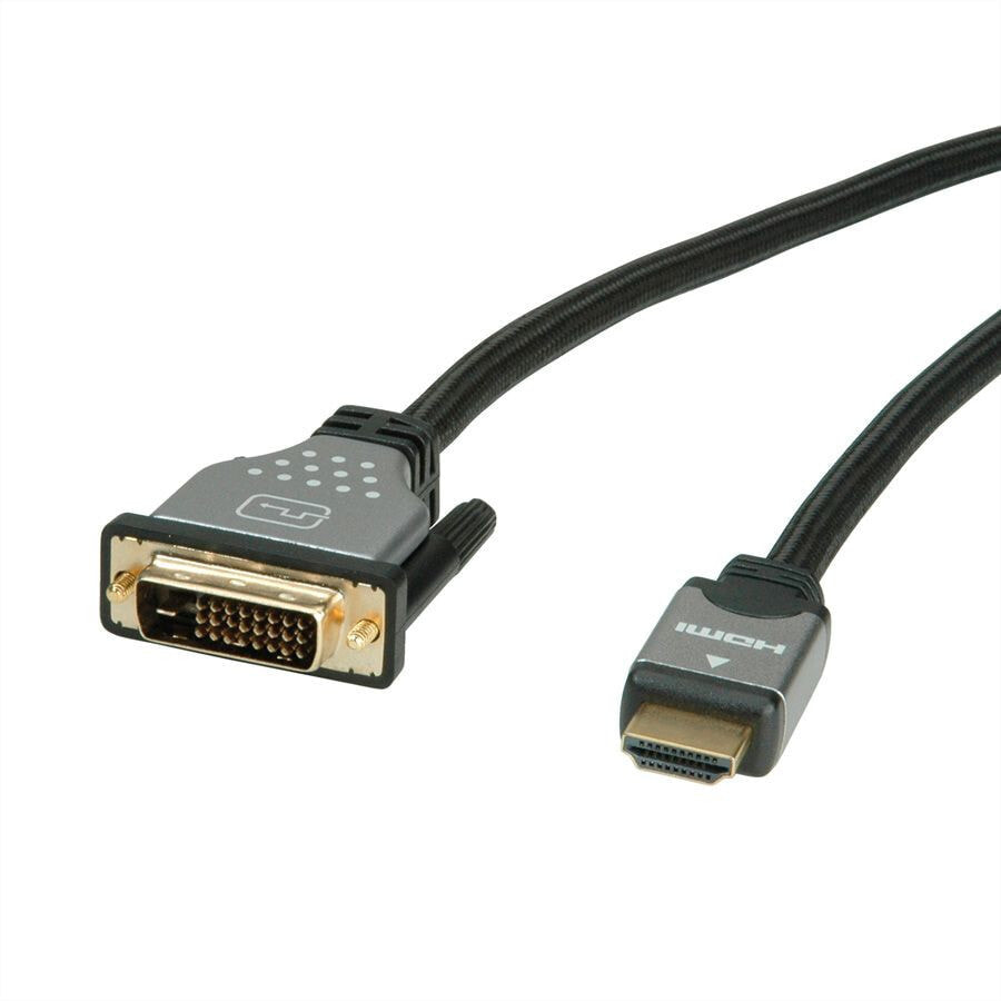 ROLINE 11.04.5876 видео кабель адаптер 1,5 m HDMI Тип A (Стандарт) DVI-D Черный, Серебристый