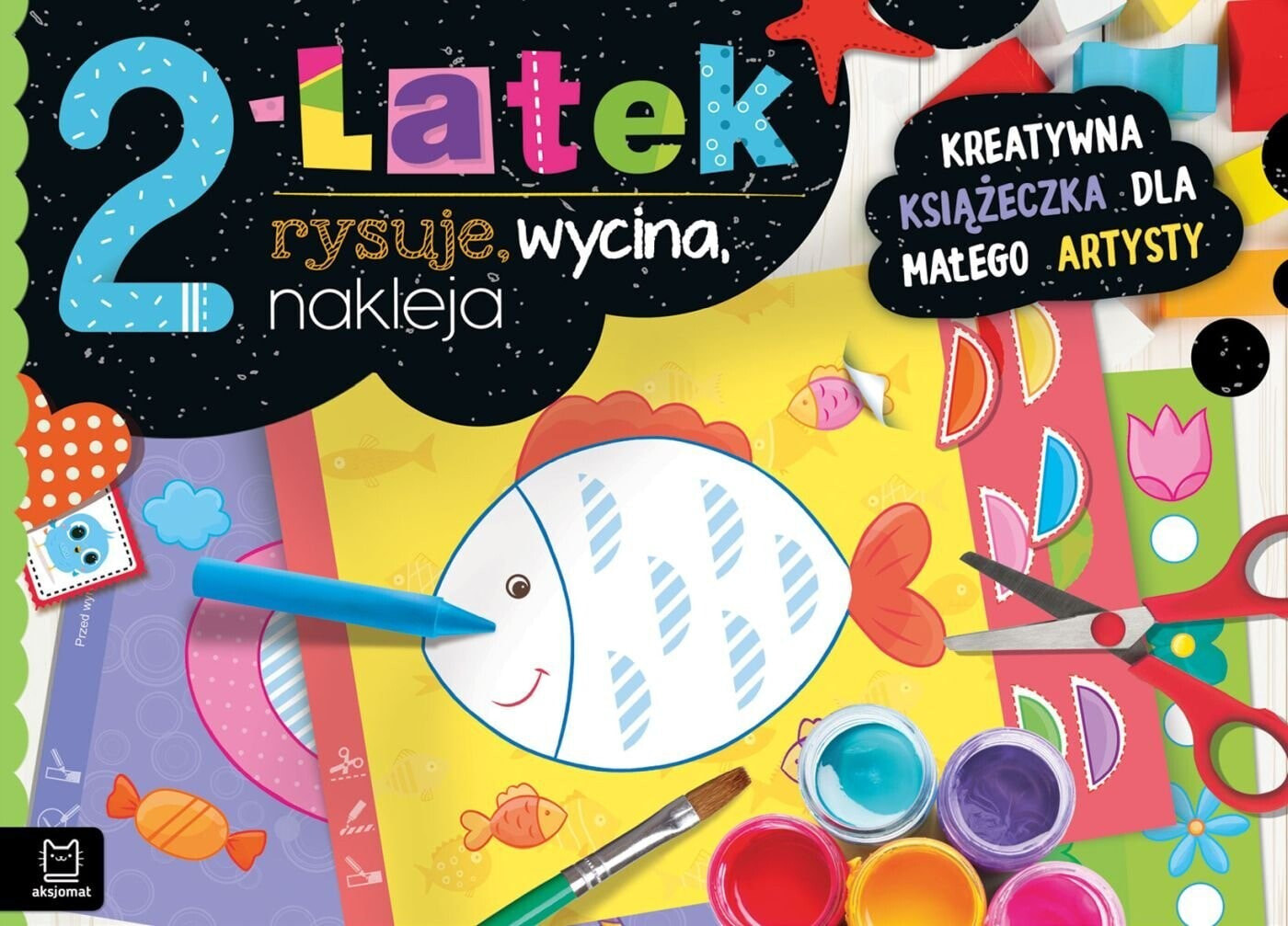 Aksjomat 2-latek rysuje, wycina, nakleja kreatywna ks.38245