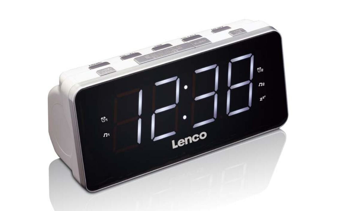 Lenco CR-18 радиоприемник Часы Цифровой Черный, Серебристый
