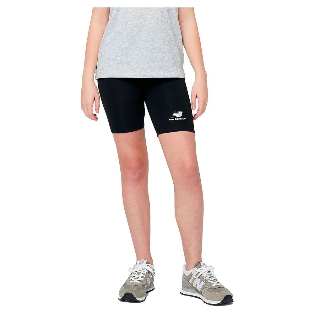 NEW BALANCE Essentials Stacked Logo Cotton Fitted Shorts