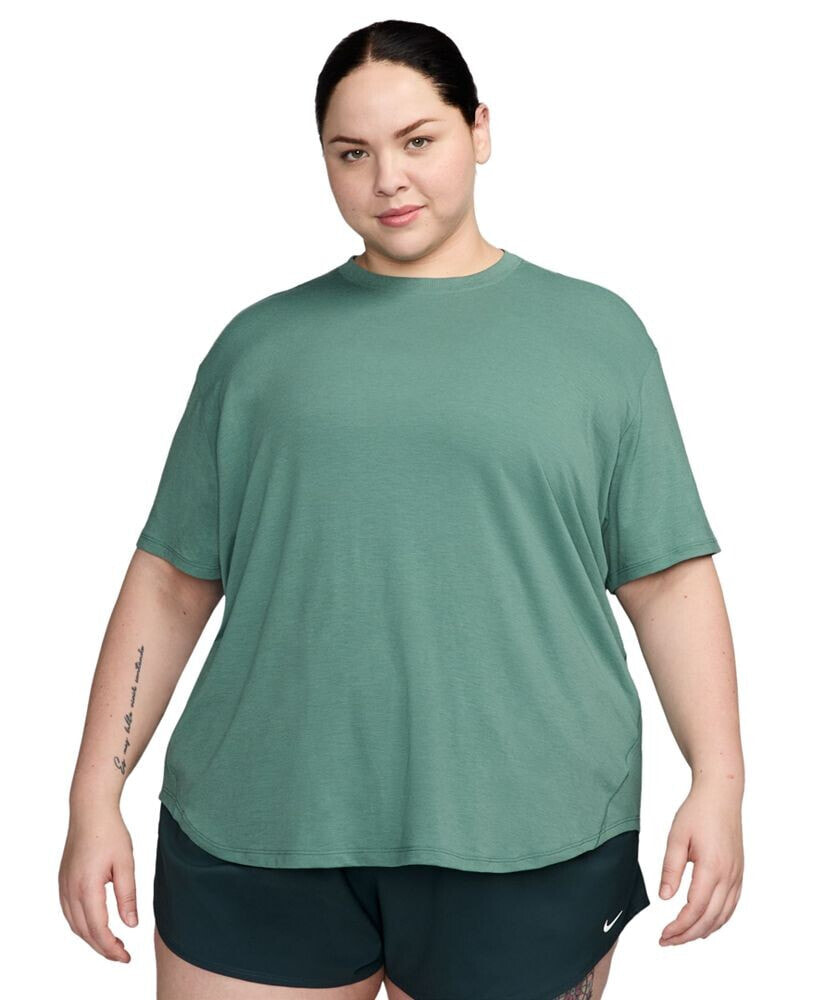 Nike plus Size One Relaxed Dri-FIT Shorts-Sleeve Top