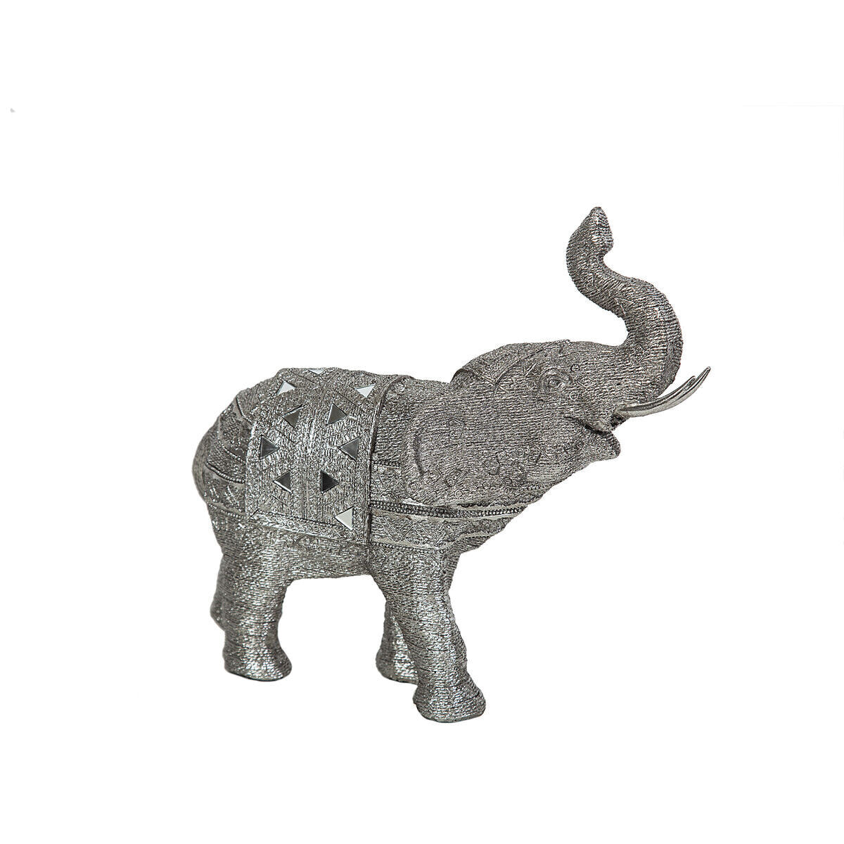 Decorative Figure Romimex Silver Elephant 31 x 28 x 11 cm