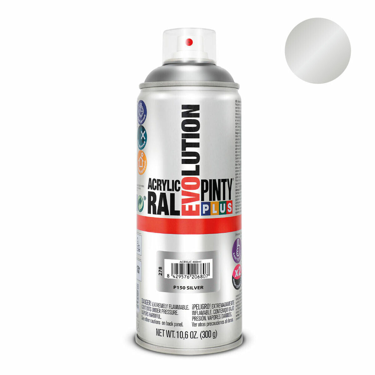 Spray paint Pintyplus Evolution P150 400 ml Silver