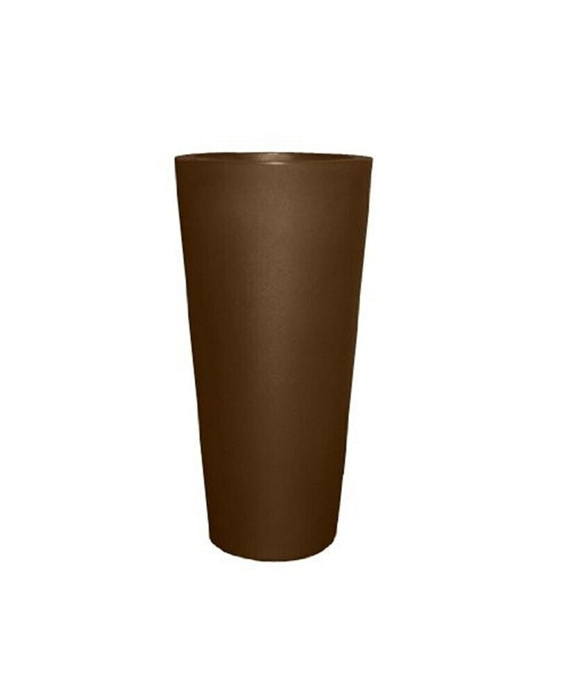 Tusco Products cosmopolitan Tall Round Plastic Planter Espresso 26