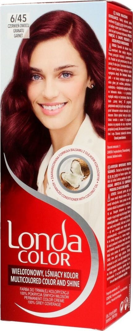 Londa Color Multicolored Color And Shine No. 6/45 Перманентная крем-краска для волос, оттенок гранатово-красный