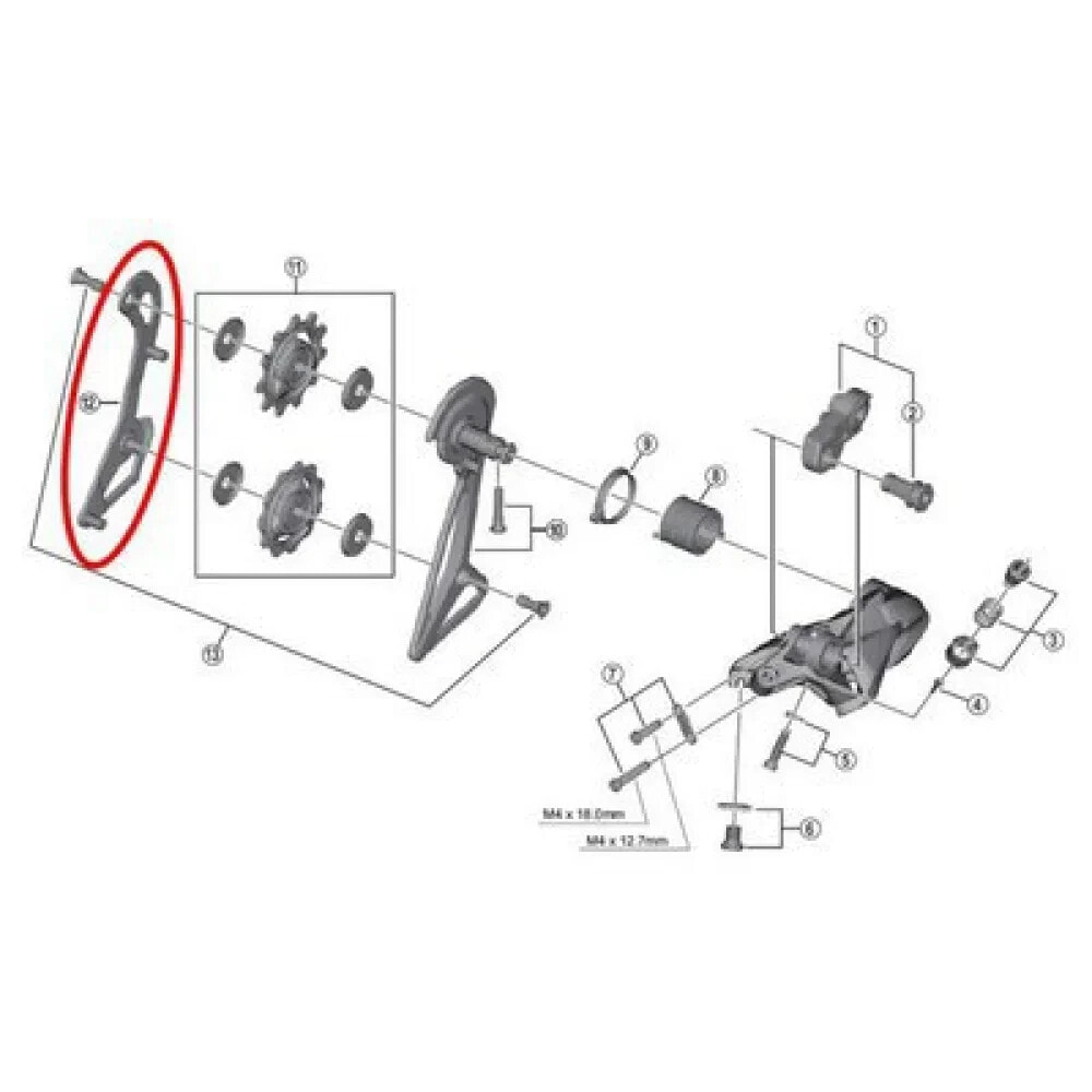 SHIMANO Dura Ace R9100 SS 11s Interior Pulley Carrier Leg