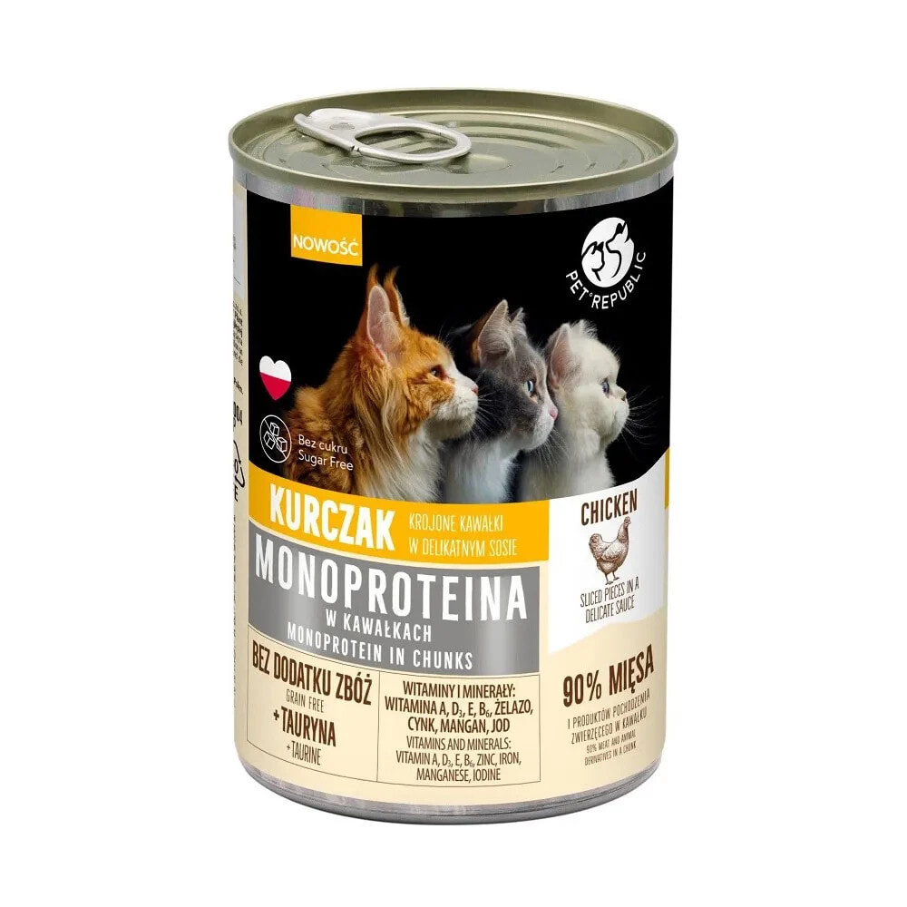 PET REPUBLIC Monoprotein chickensauce wet cat food 400g