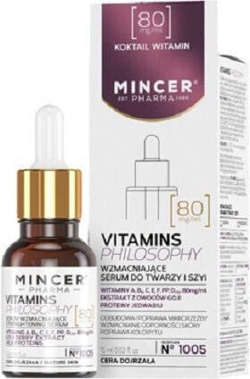 Mincer Pharma Vitamins Philosophy Serum wzmacniające do twarzy i szyi nr 1005 15ml