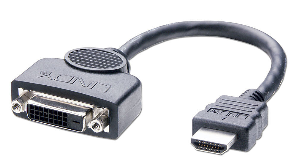 Lindy 41227 видео кабель адаптер 0,2 m DVI-D HDMI Черный