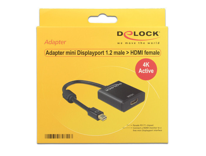 DeLOCK 62611 кабельный разъем/переходник mini DisplayPort 1.2 HDMI Черный