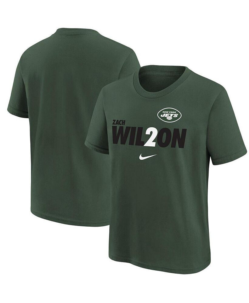 Nike big Boys Zach Wilson Green New York Jets Local Pack Player Graphic T-shirt