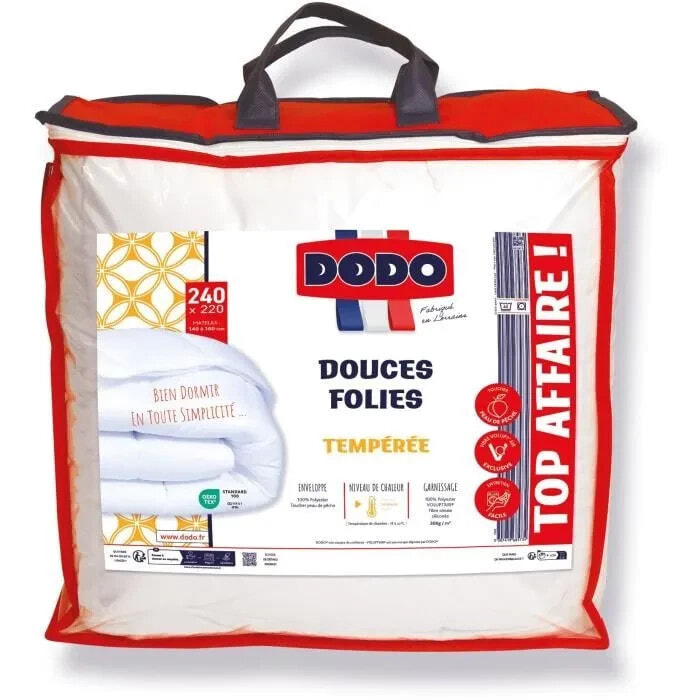 DODO Bettdecke fr gemigte Klimazonen 300 g/m 220 x 240 cm Douces Folies 100 % Polyester VOLUPT AIR Silikon-Hohlfaser 2 Personen Wei