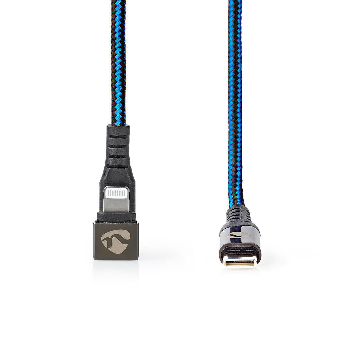 Nedis GCTB39650AL10 - 1 m - Lightning - USB C - Male - Male - Black - Blue