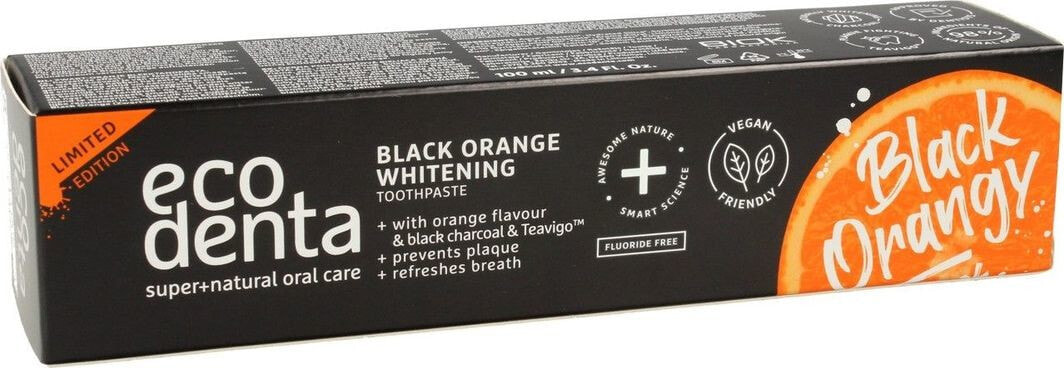 Ecodenta Black Orange Whitening Toothpaste Отбеливающая зубная паста с активированным углем и апельсиновым вкусом 100 мл