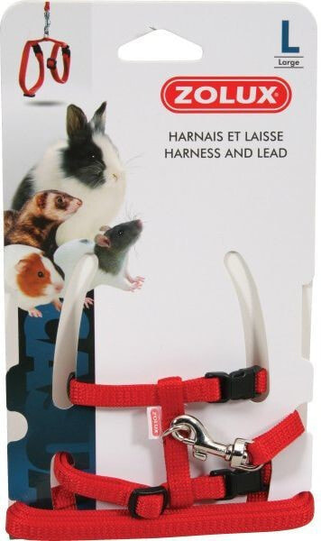 Zolux Harness and leash for guinea pig L, red