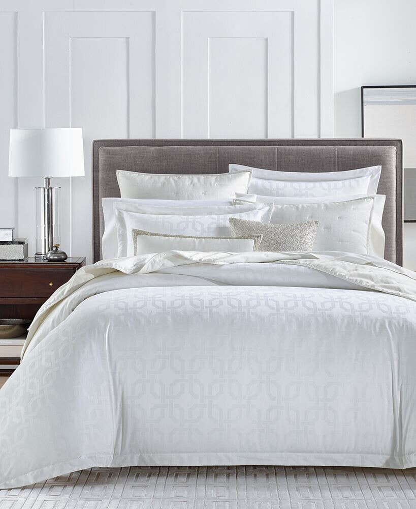 Hotel Collection fresco Jacquard Egyptian Cotton 525-Thread Count 3-Pc. Duvet Cover Set, King, Created for Macy's