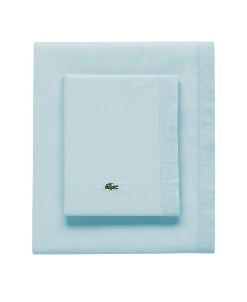 Lacoste Home solid Cotton Percale Sheet Set, Twin