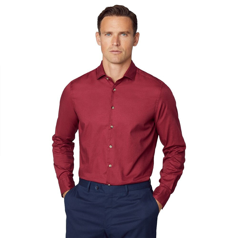 HACKETT Piece Dyed Soft Twill Long Sleeve Shirt