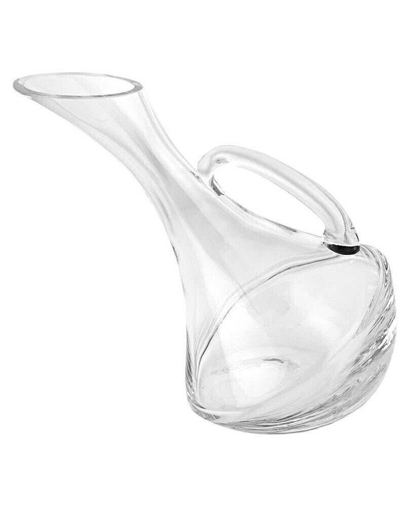 Badash Crystal european Mouth Blown Olivia Leaning Wine Carafe- 32 Ounce
