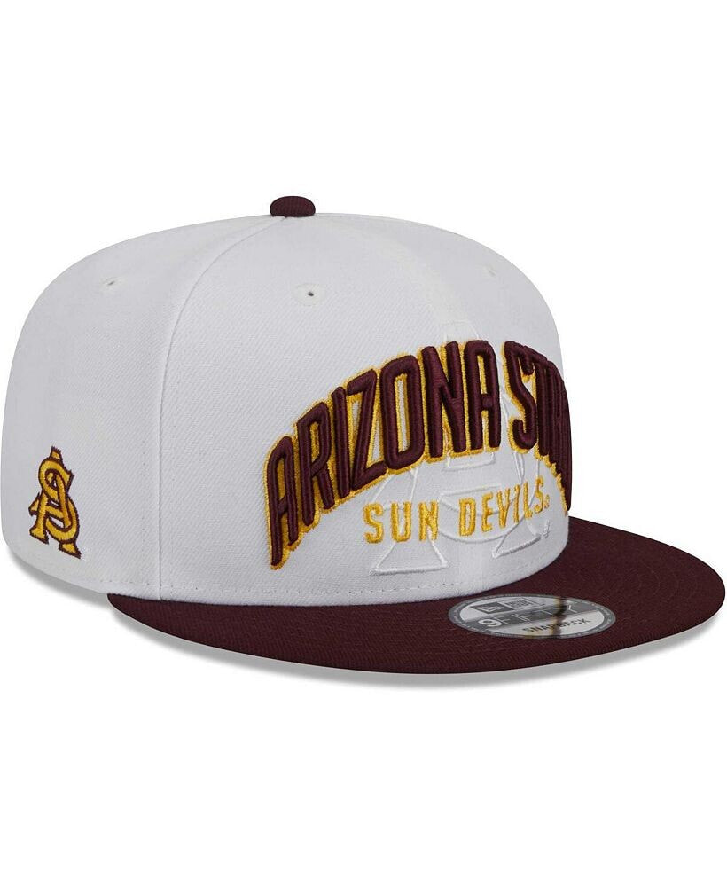 New Era men's White, Maroon Arizona State Sun Devils Two-Tone Layer 9FIFTY Snapback Hat