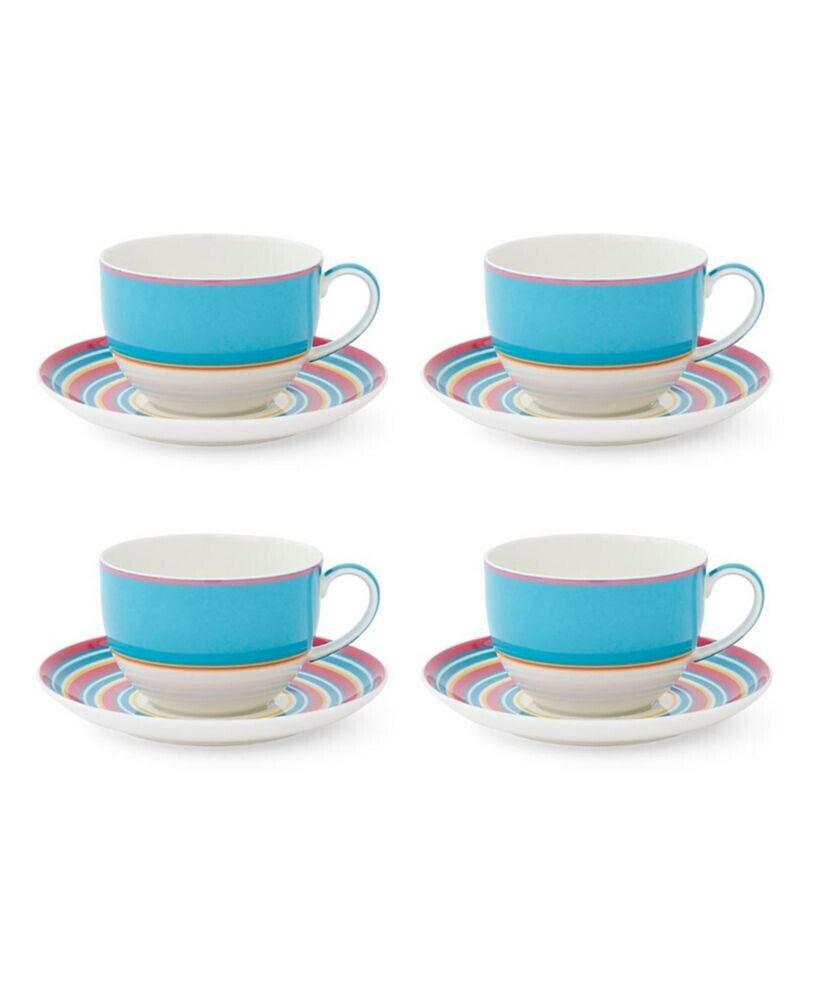 Kit Kemp for Spode calypso Teacup & Saucer, Set of 4