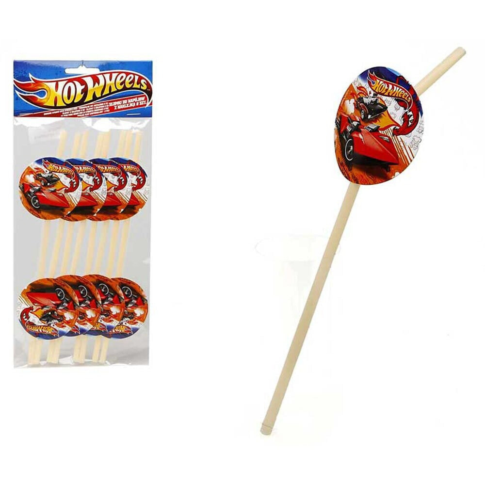 ATOSA Pack 8 21 Cm Hot Wheels Logo Straws