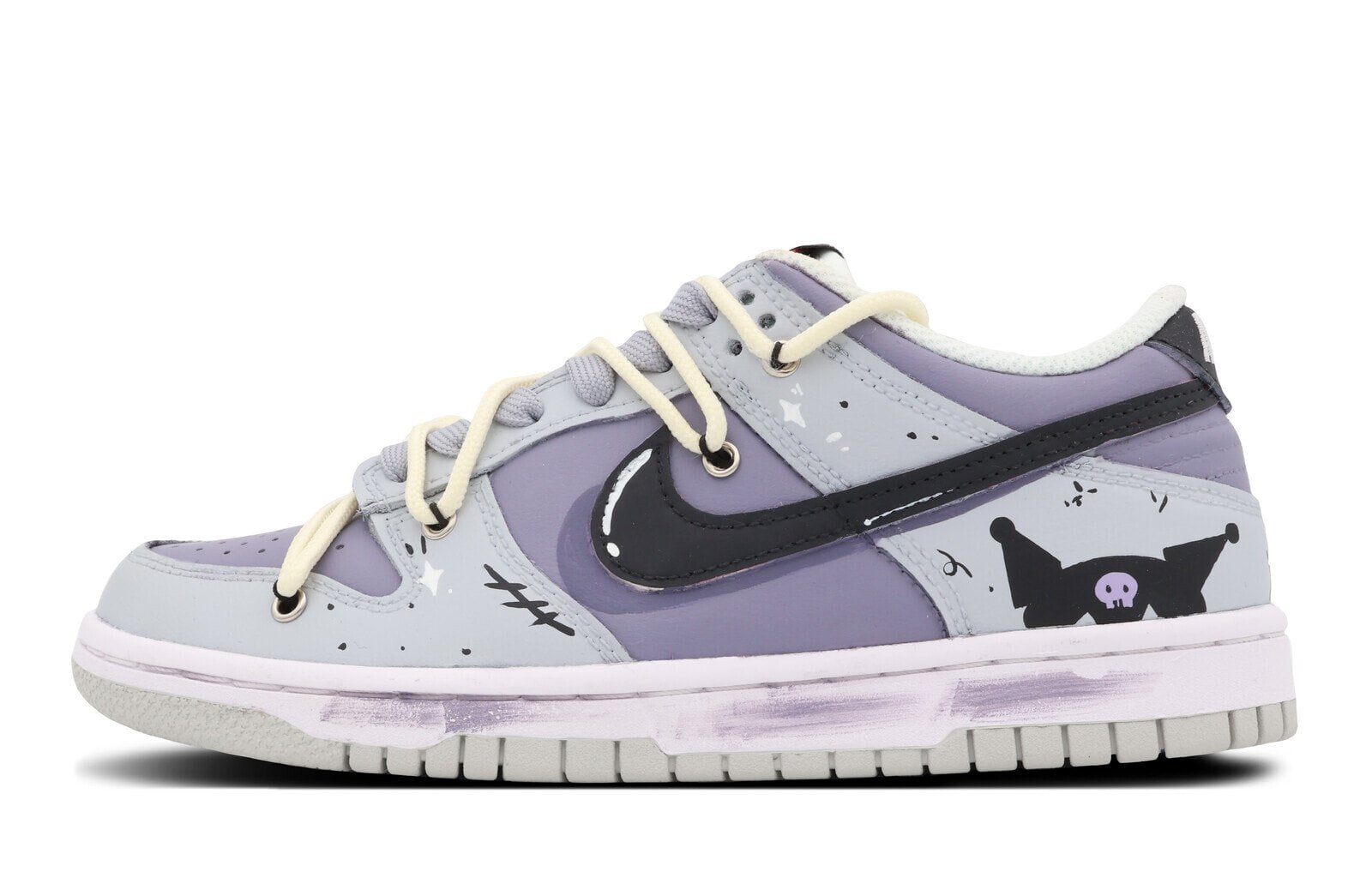 【定制球鞋】 Nike Dunk Low SE 紫色小妖精 涂鸦 做旧 低帮 板鞋 GS 紫灰色 / Кроссовки Nike Dunk Low DQ0380-001