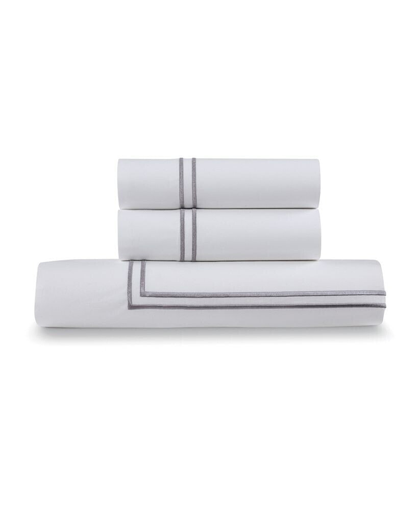 Ella Jayne 100% Cotton Percale 3 Piece Duvet Set with Satin Stitching - Full/Queen