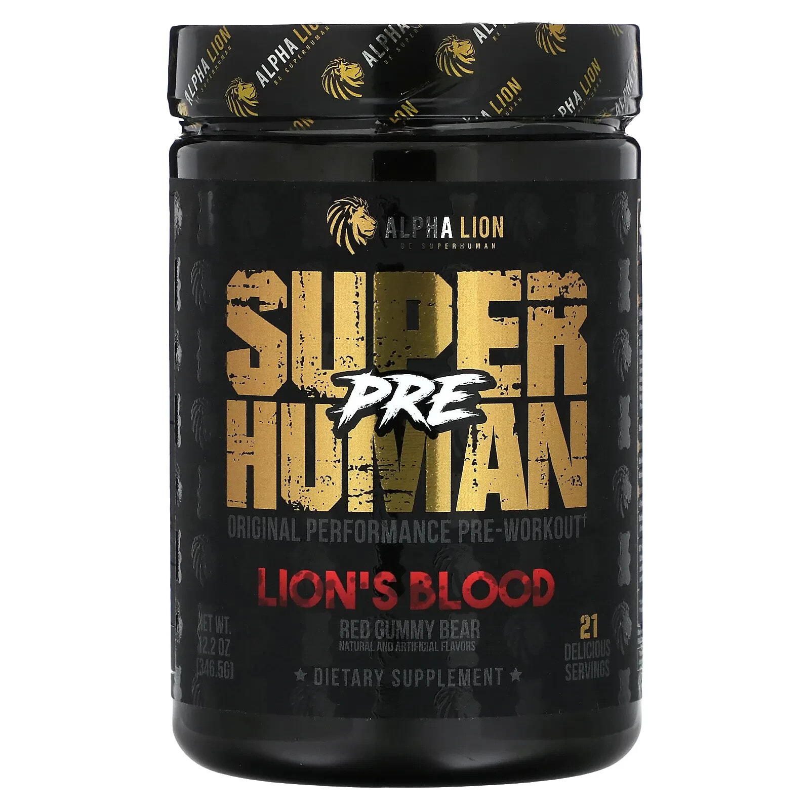 ALPHA LION, SuperHuman Pre, Lion's Blood, Red Gummy Bear , 12.2 oz (346.5 g)