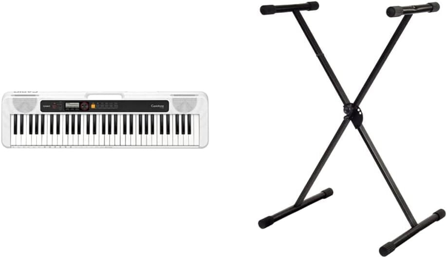 Casio CT-S200WE CASIOTONE Keyboard with 61 Standard Keys and Automatic Accompaniment White & FX F900520 Keyboard Stand
