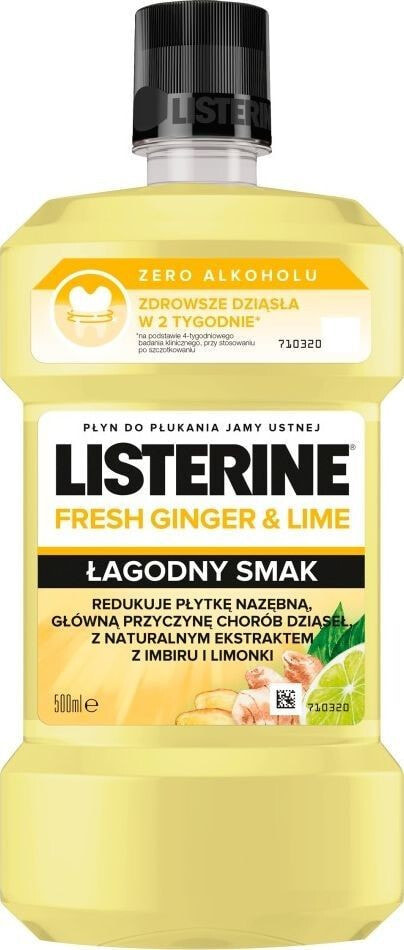 Ополаскиватель или средство для ухода за полостью рта Listerine Ginger&Lime Płyn do płukania jamy ustnej łagodny smak 500ml