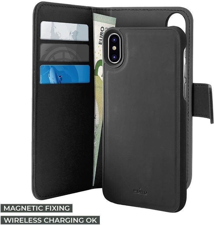 Puro PURO Wallet Detachable - Etui 2w1 iPhone XR (czarny)