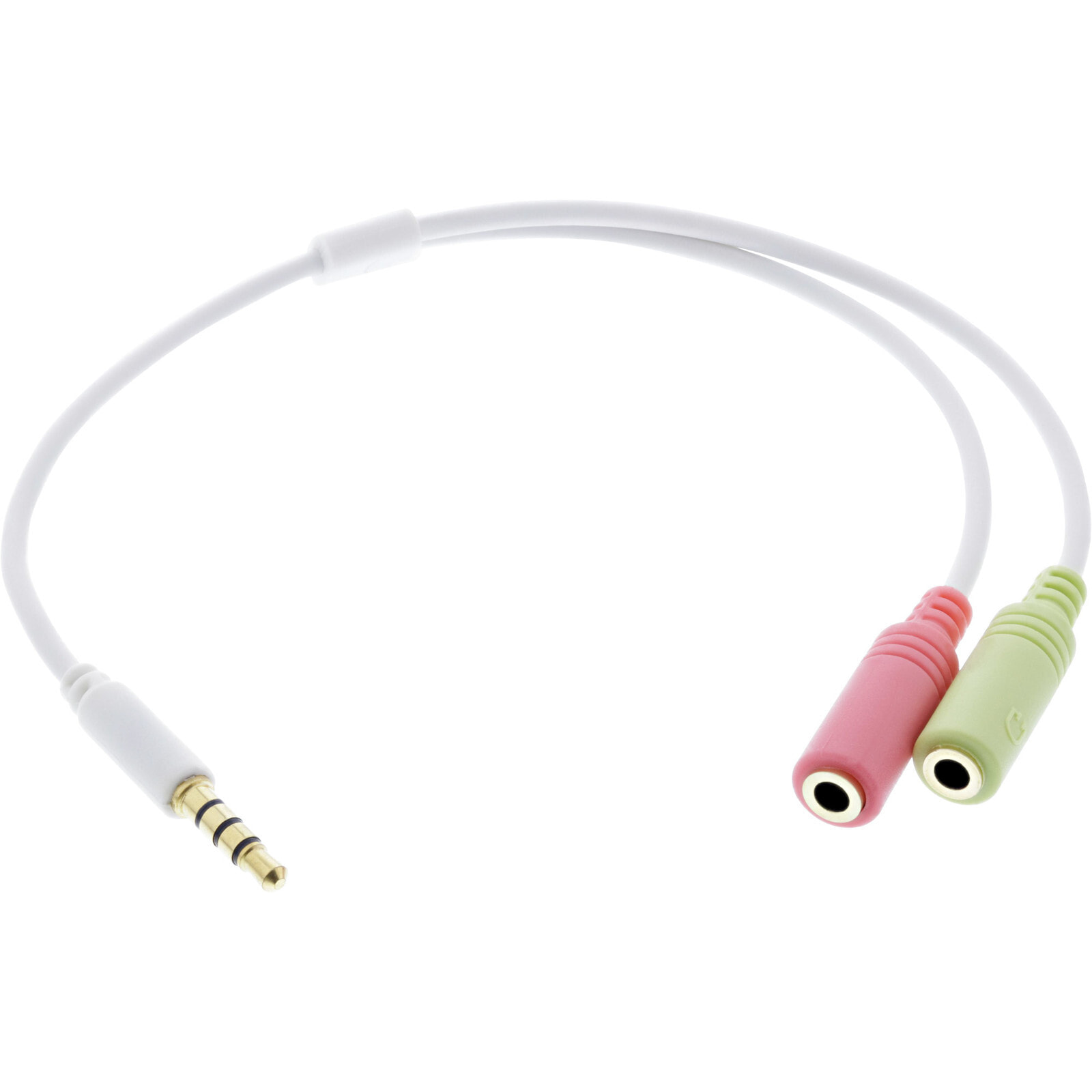 InLine 0.15m 3.5mm m/f аудио кабель 0,15 m 3,5 мм 2 x 3,5 мм Белый 99302W