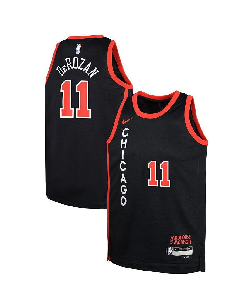 Nike big Boys DeMar DeRozan Black Chicago Bulls 2023/24 Swingman Replica Jersey - City Edition