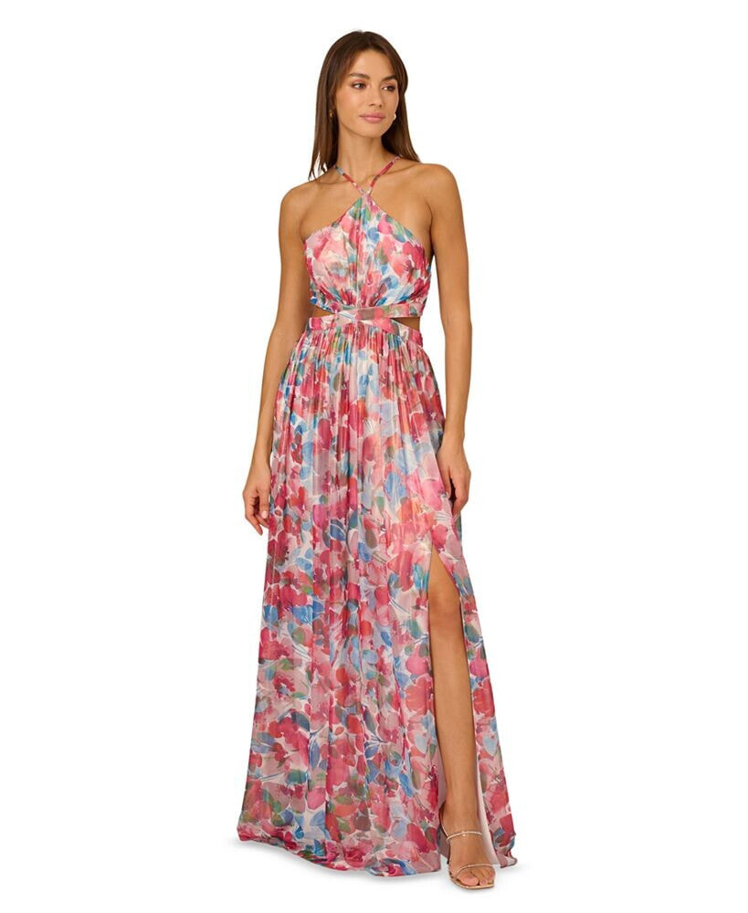 Adrianna by Adrianna Papell women's Foiled Chiffon Maxi Dress