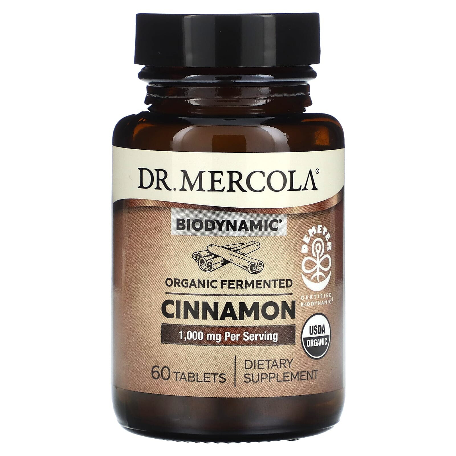 Biodynamic, Organic Fermented Cinnamon, 1,000 mg, 60 Tablets (500 mg per Tablet)