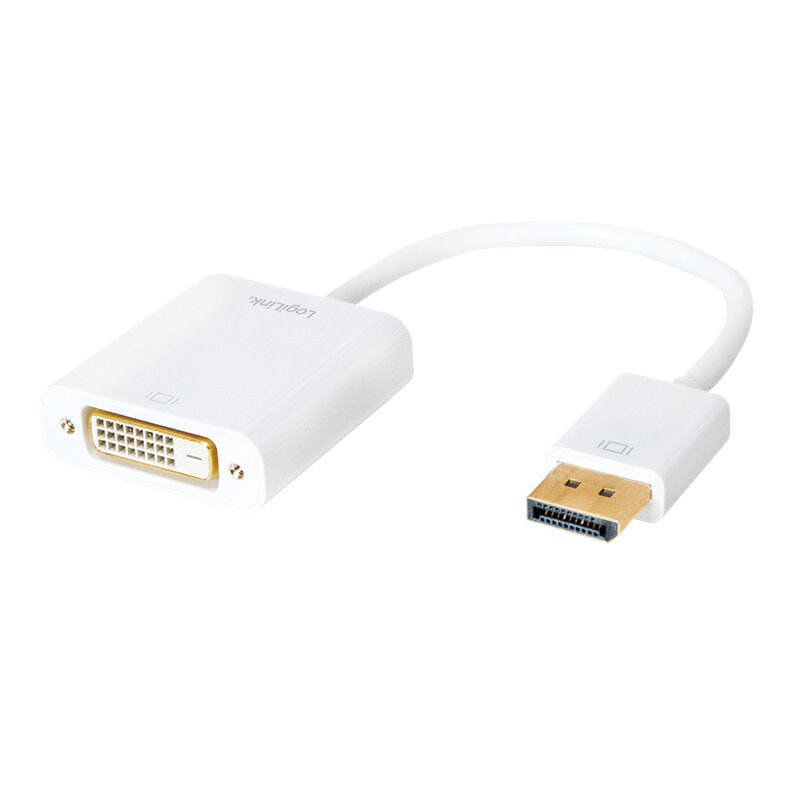LogiLink CV0058B кабельный разъем/переходник DisplayPort 1.2 DVI Белый