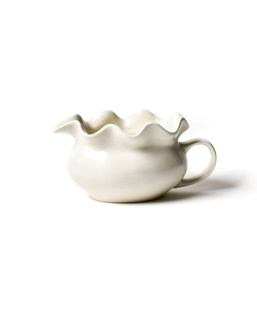 Coton Colors signature White Ruffle Gravy Boat