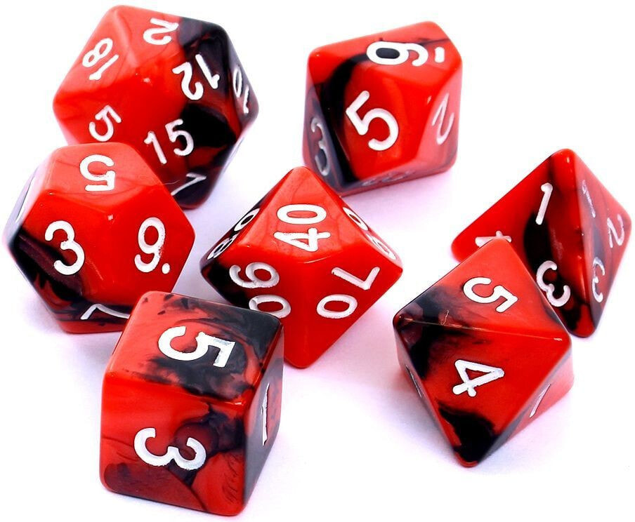 Rebel REBEL RPG Dice Set - Two Color - Red & Black (106475)