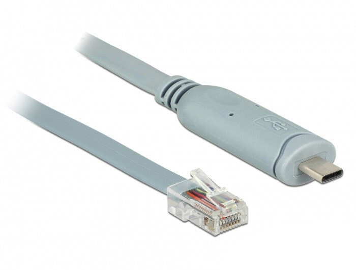DeLOCK 89917 кабель последовательной связи Серый 0,5 m USB 2.0 Type-C RJ45
