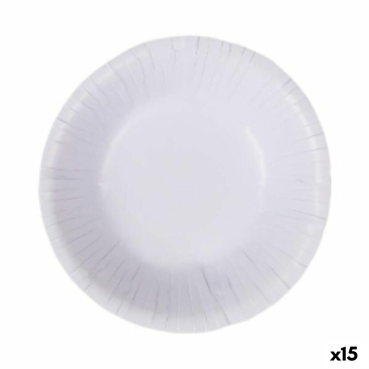 Plate set Algon Disposable White Cardboard 450 ml (15 Units)