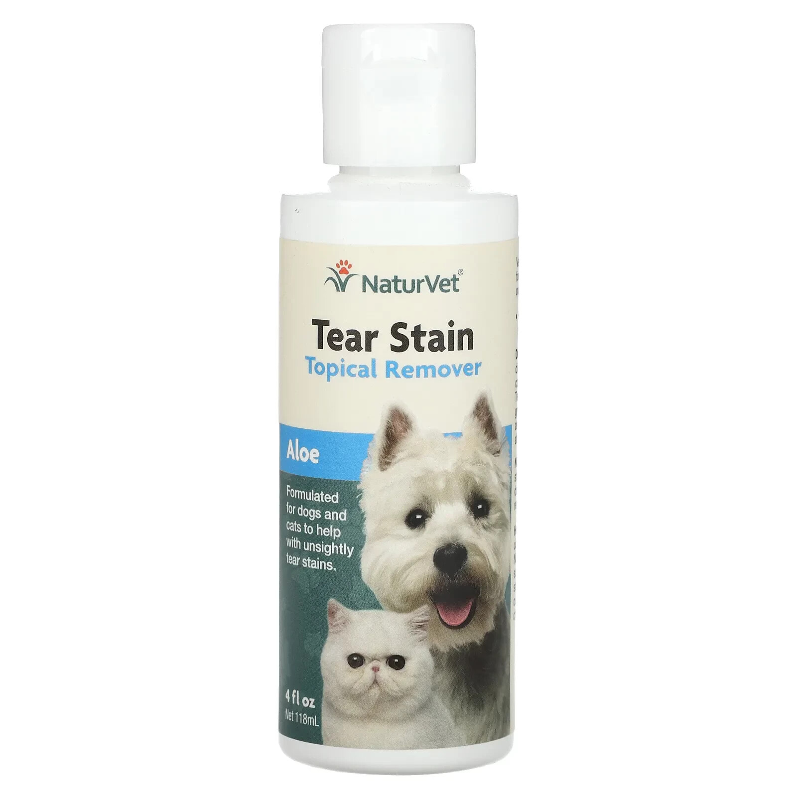 Tear Stain, Topical Remover + Aloe Vera, For Dogs & Cats, 4 fl oz (118 ml)