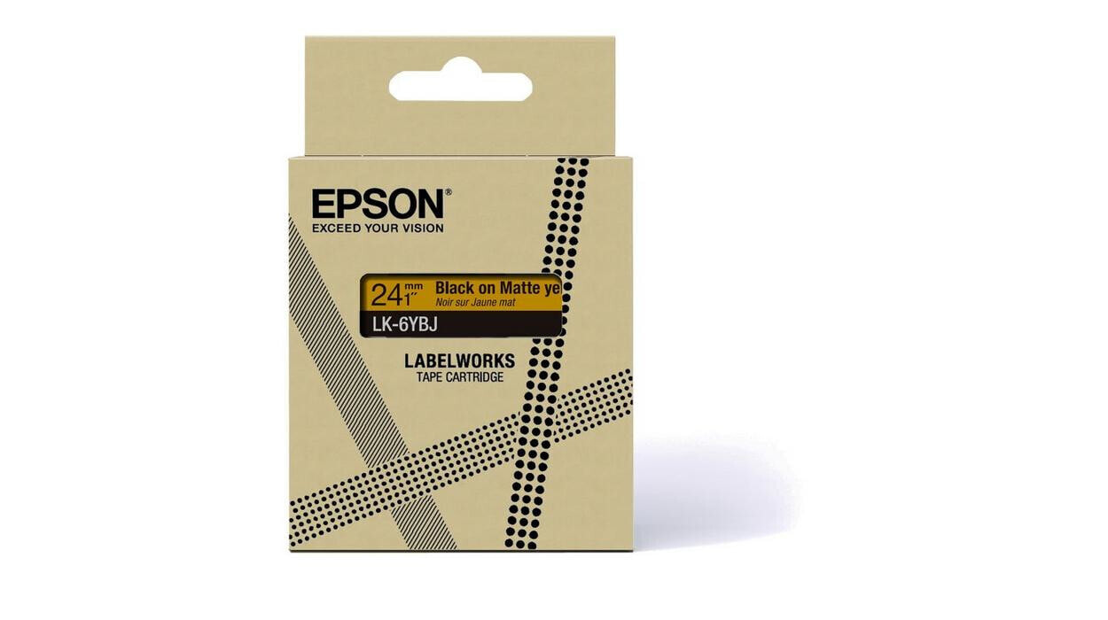 Epson C53S672076 этикеточная лента Черный на жёлтом